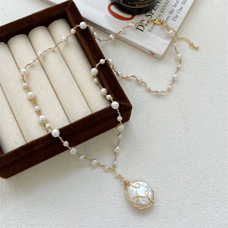 Handmade Natural Baroque Pearl Necklace For Women