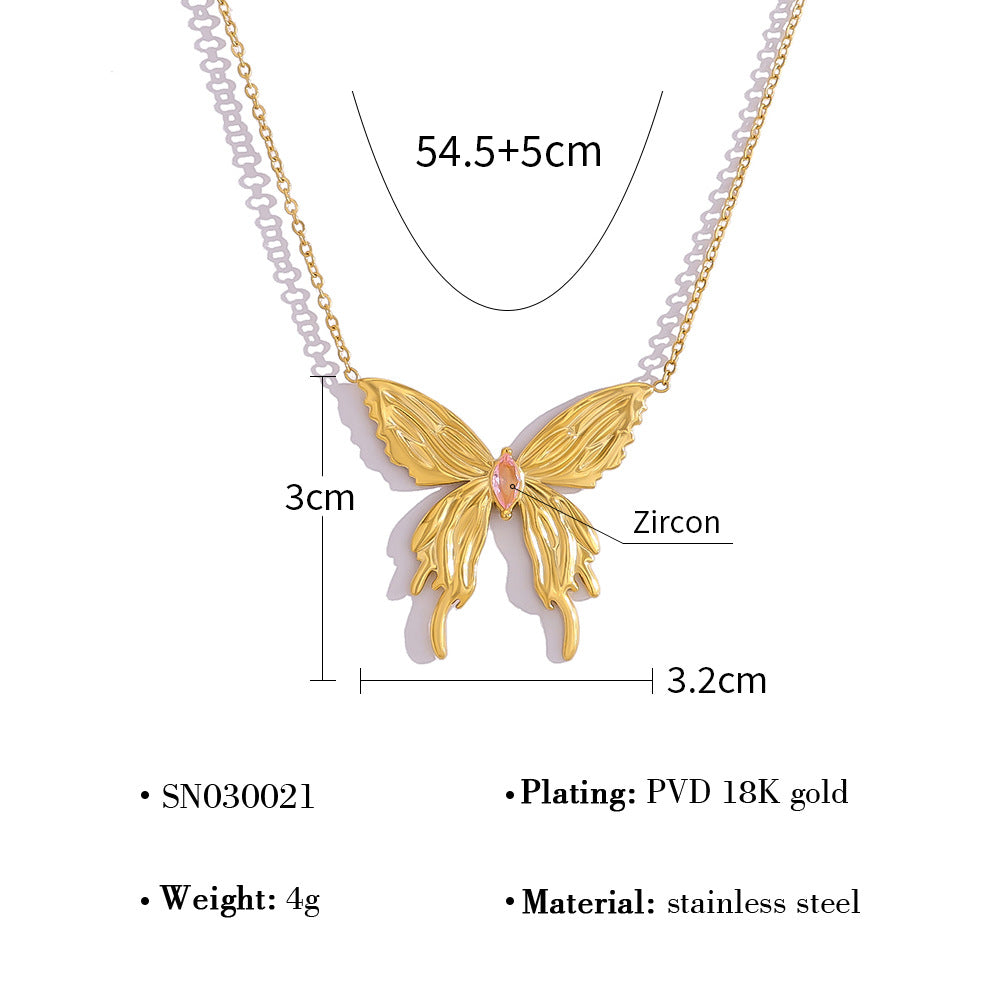 Fashionable Minimalist Versatile 3D Butterfly Necklace