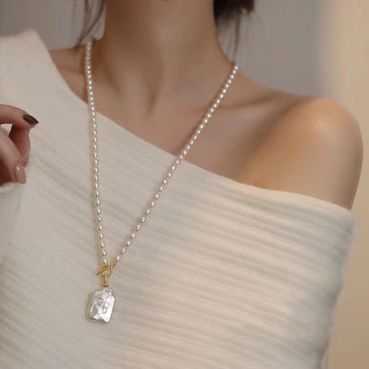 Handmade Natural Baroque Pearl Necklace For Women